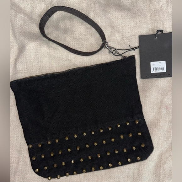 One Teaspoon Handbags - NWT One x OneTeaspoon Vintage Black Denim Studded Wristlet